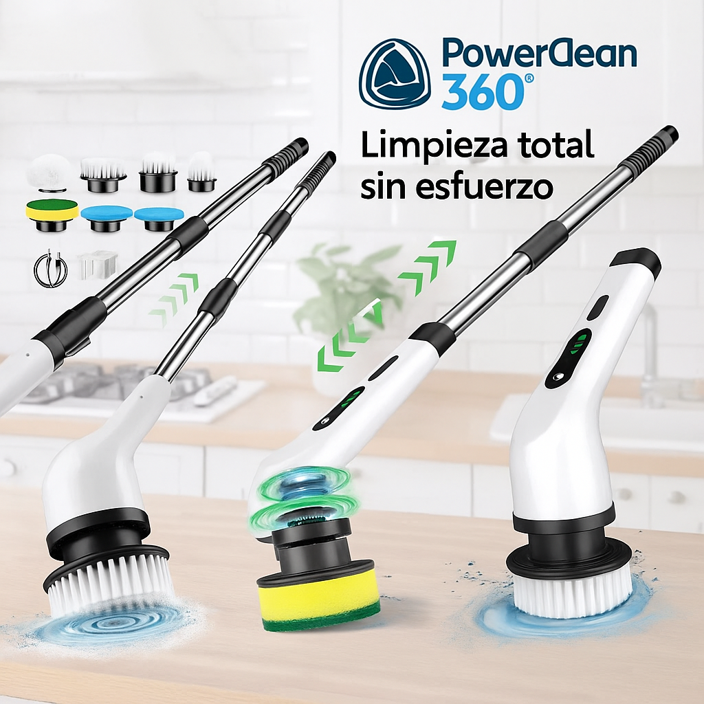 Power Clean 360 Cepillo Eléctrico de Limpieza 9 en 1